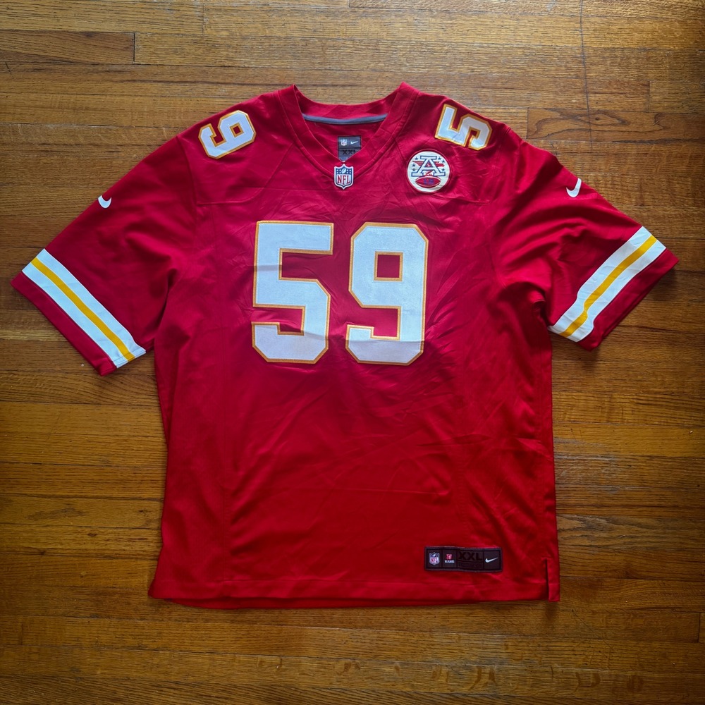 Nike Kansas City Chiefs Hodo 59 NFL‎ Jersey Red Mens XXL On Field Football